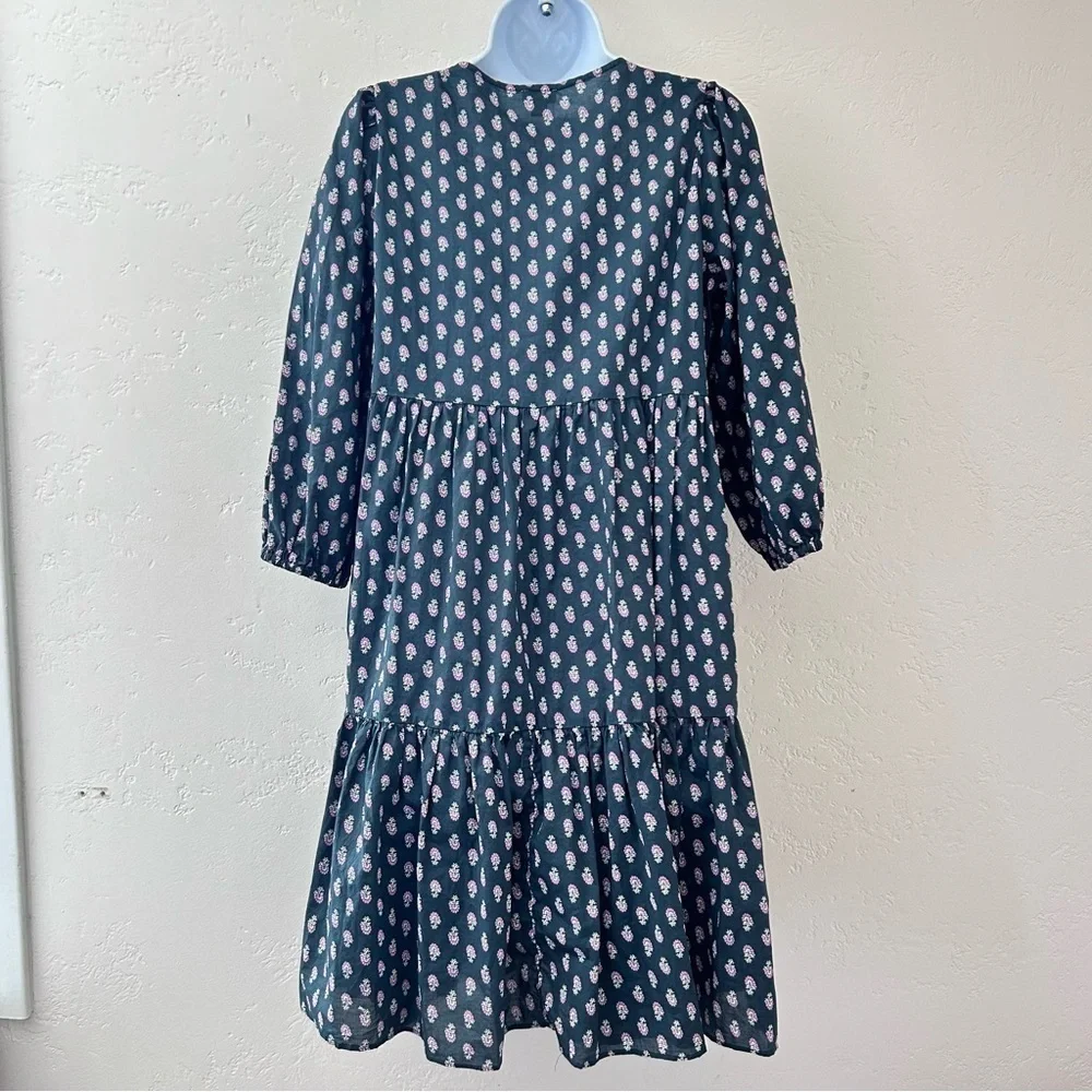 J CREW Cotton Voile Tiered Beach Dress In Best Buds Size XS - Picture 6 of 12